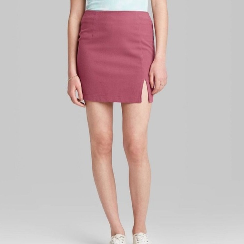 Women's Notch Front A-Line Mini Skirt - Wild Fable Grape Size 2 NWT